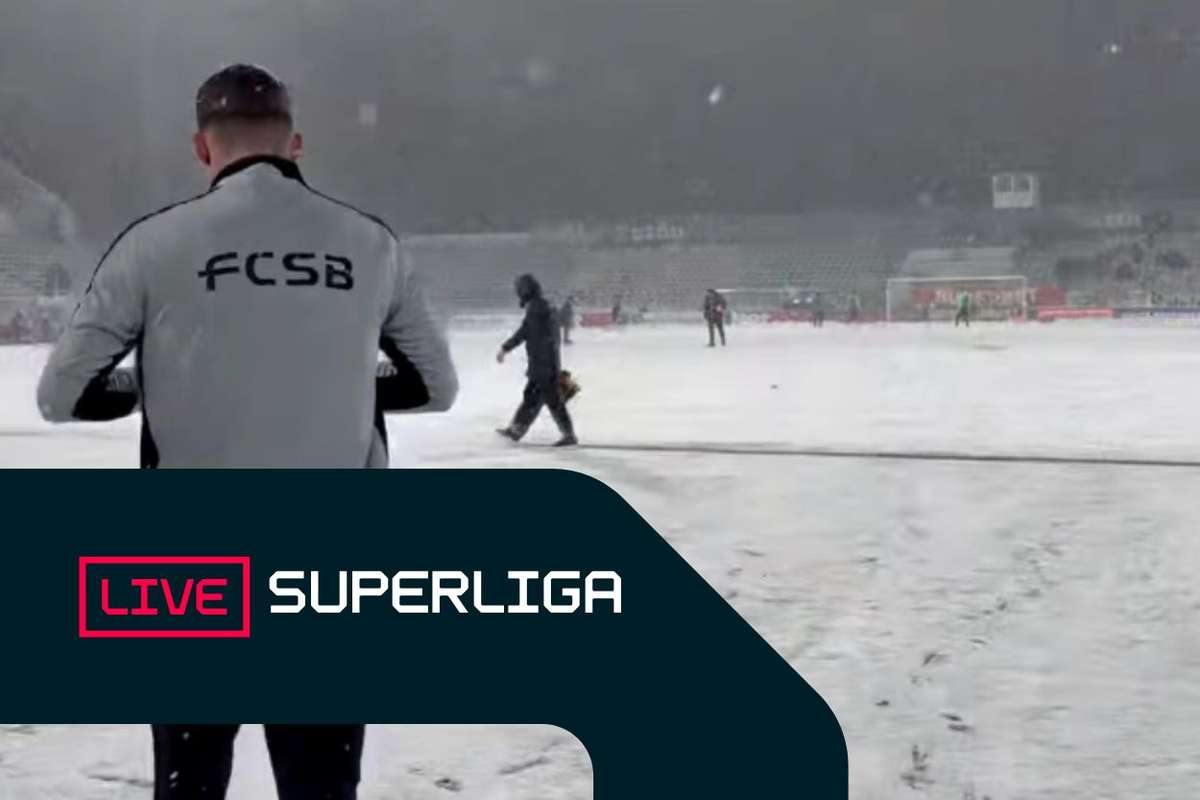 Superliga LIVE Gloria Buzau FCSB Terenul este acoperit de zapada