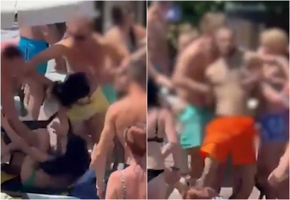 Batatie in toata regula intr o statiune populara printre romani Zeci de turisti s au agitat si s au calcat in picioare din cauza unui sezlong Incidentul a fost surprins de camerele martorilor