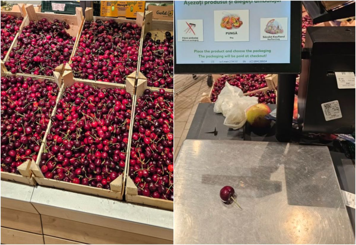 Un roman a achizitionat o singura cireasa din supermarket Ce suma a platit pentru ea la casa