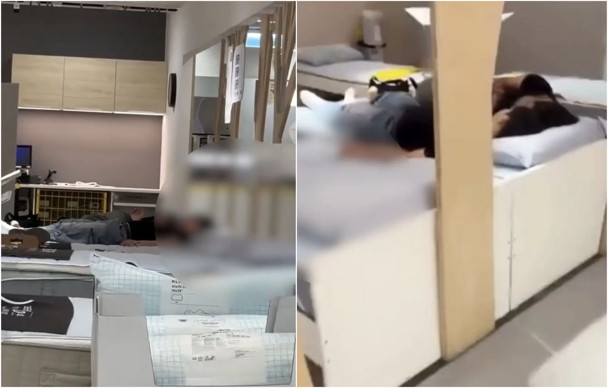 Doi tineri, surprinși în momente intime pe un pat expus într-un magazin de mobilă. Incidentul, filmat de martori - VIDEO 2 Doi tineri surprinsi in momente intime pe un pat expus intr un magazin de mobila Incidentul filmat de martori VIDEO