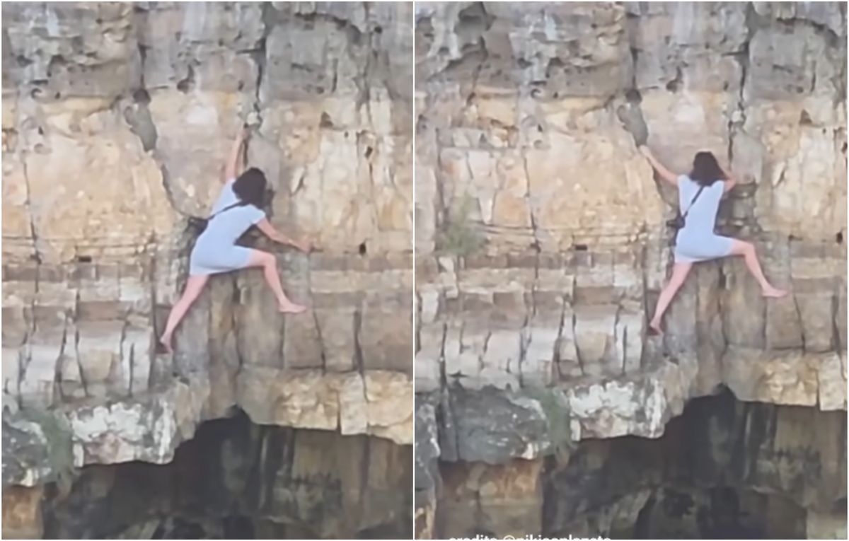 Video viral. O turistă în Italia a rămas blocată pe o stâncă după ce s-a urcat singură pentru a face o poză. Momentul a fost surprins de martori. 2 video viral o turista in italia a ramas blocata pe o stanca dupa ce s a urcat singura pentru a face o poza momentul a fost surprins de martori